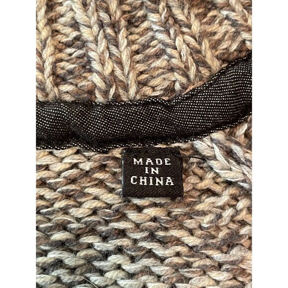 JB Holt Men's Mock Neck Chunky Knit Sweater Button Pocket Gray Heather Size M - Picture 8 of 8